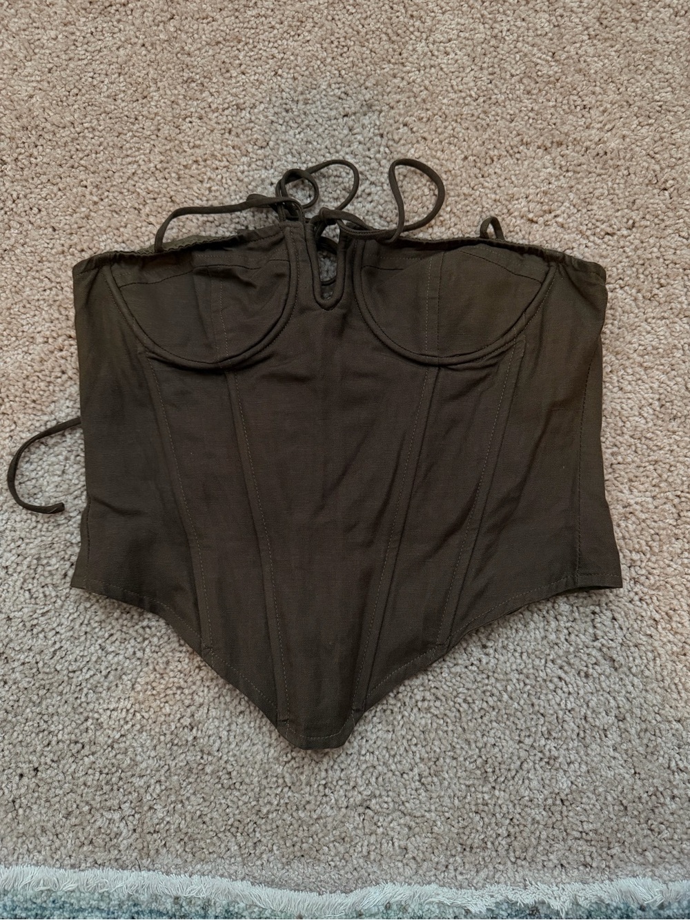 LIONESS - Strapless Corset Top in Brown
